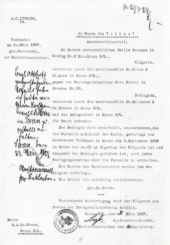 44_Anerkenntnisurteil vom 27_Maerz 1927