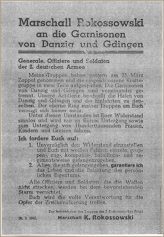 15_flugblatt marschall rokossowski an die garnisonen von danzig und gdingen