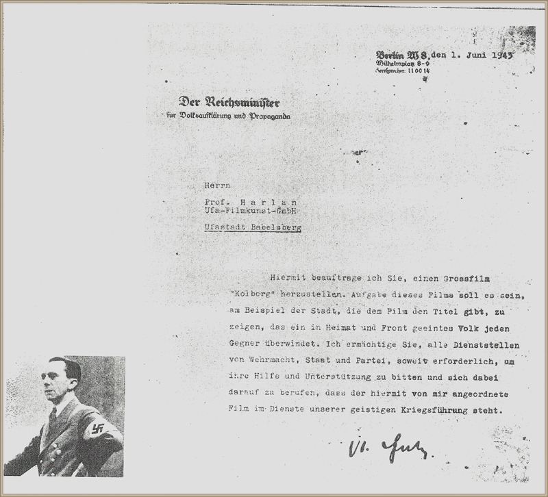 24_auftrag von goebbels an professor harlan fuer den film kolberg